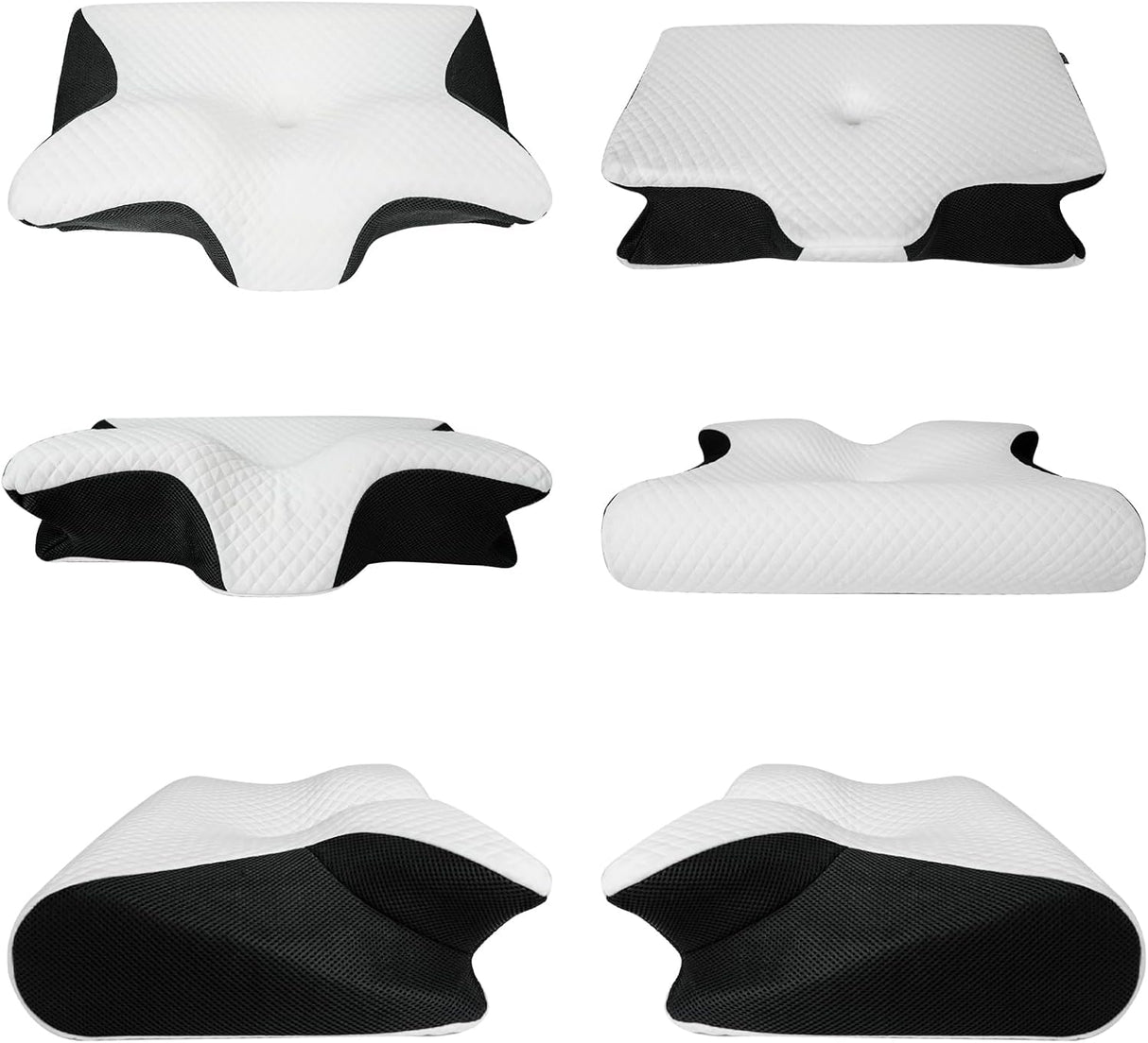 HOMCA Memory Foam Cervical Pillow, 2 in 1 Ergonomic Contour Orthopedic Pillow for Neck Pain, Contoured Support Pillows for Side Back Stomach Sleepers