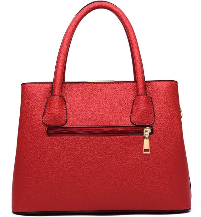 Large Capacity Solid Color Popular Handbag - Wine Red