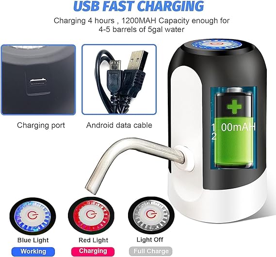 Portable Electric Water Pump for 5-Gallon Jugs - USB Charging - Shop N Save