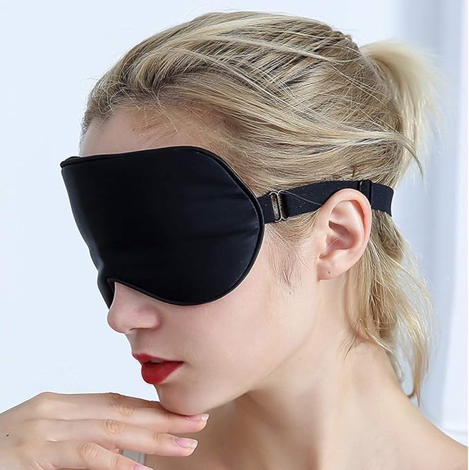 Silk Sleep Mask: Cooling Gel, Relaxing Massage for Tired Eyes