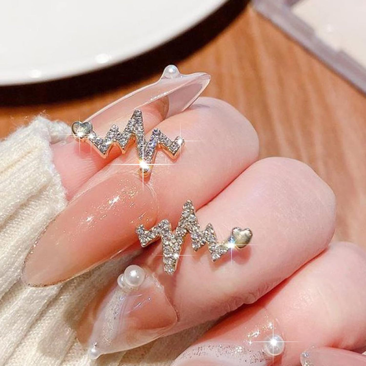 Rustic Rhinestone Heartbeat Earrings: Stylish Studs for Women - Shop N Save