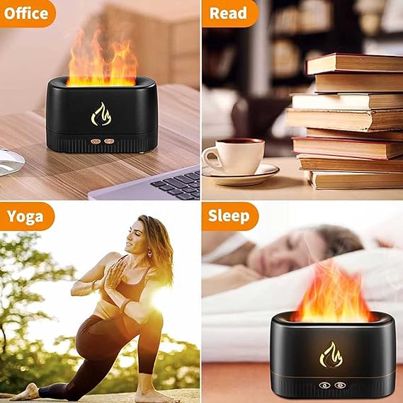 Flame Air Diffuser: Portable, Noiseless, Multicolor Lights, Aromatherapy