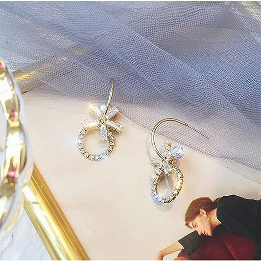 Circle Flower Temperament Earrings - Golden