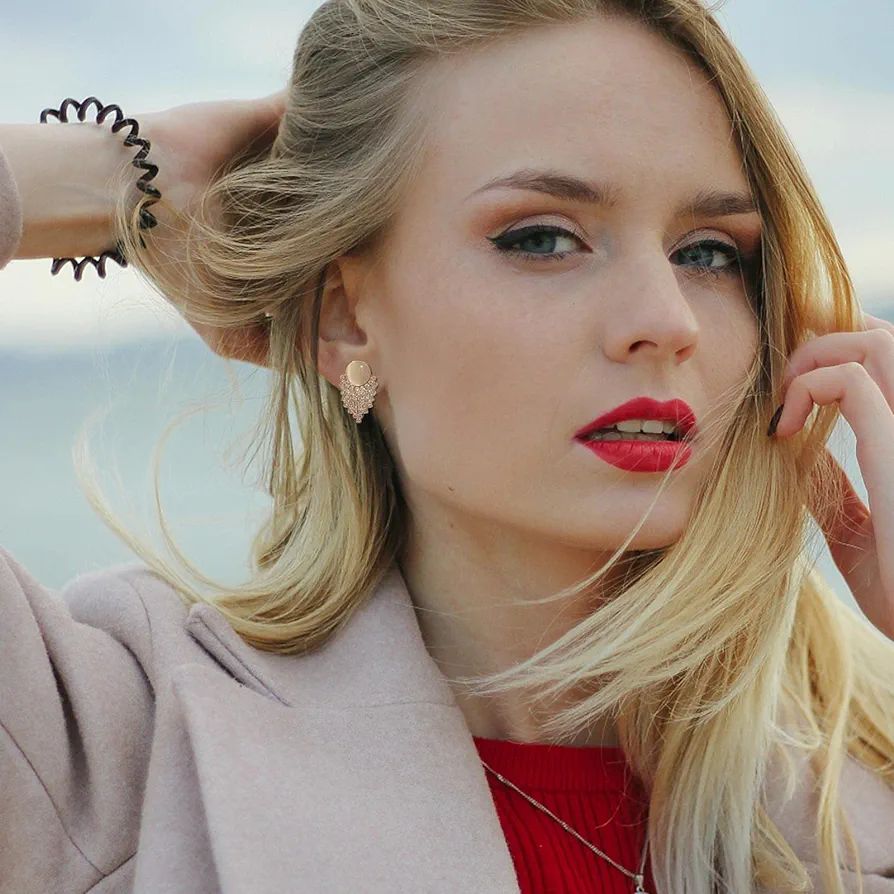 OVAST Diamond Studs: Rose Hoop Earrings for Fashionable Women - Shop N Save