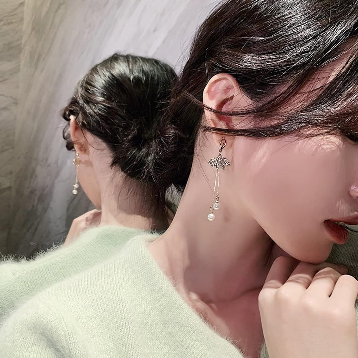 Gold Long Tassel Pearl Earrings: Elegant Women's Gift Jewelry - Shop N Save