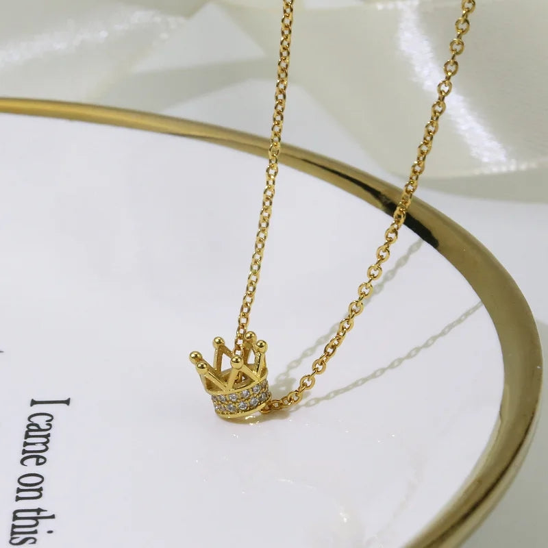 Golden Crown Pendant: Elegant Women's Jewelry Gift - Shop N Save