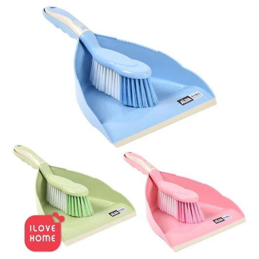 2 In 1 High Quality Hand Broom With Dustpan Set Light Pink - Shop N Save