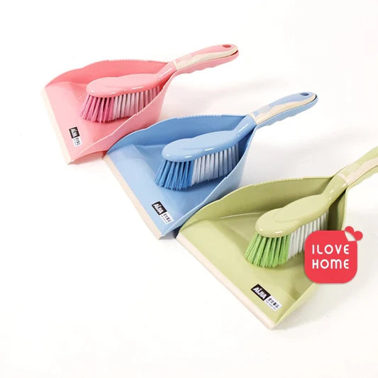 2 In 1 High Quality Hand Broom With Dustpan Set Light Pink - Shop N Save