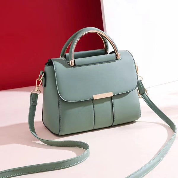 Fashionista Green Double Handle Magnetic Closure Handbag The Perfect Style Statement for Trendy Women! - Shop N Save