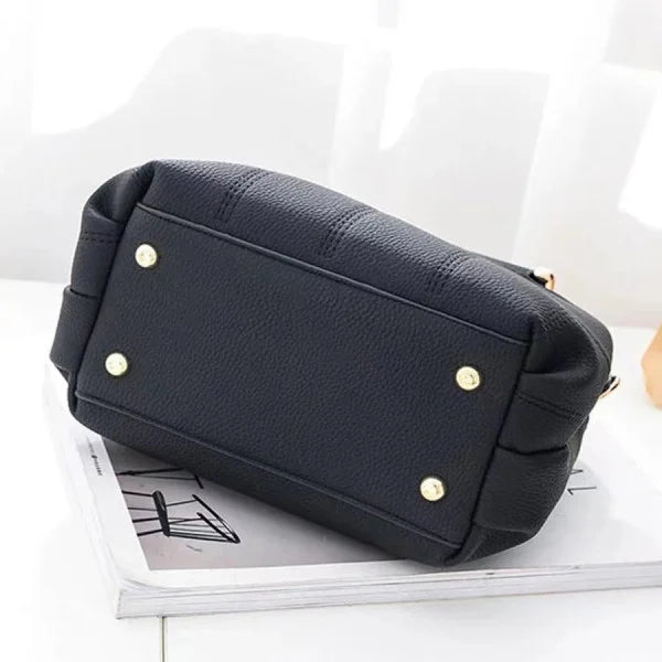 Stylish Geometric Embroidered Handbag for Women Light Purple Synthetic Leather Tassel Detail Zipper Closure - Shop N Save