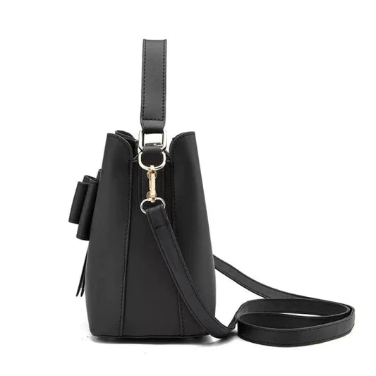 Ladies Simple Bow Decoration Handbag - White