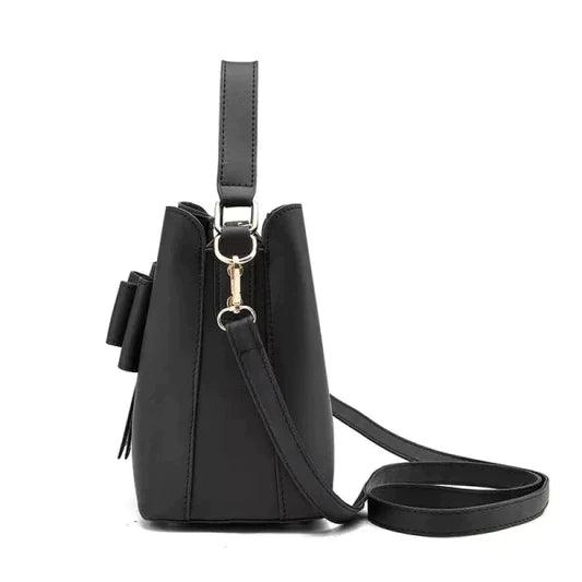 Ladies Simple Bow Decoration Handbag - Black - Shop N Save