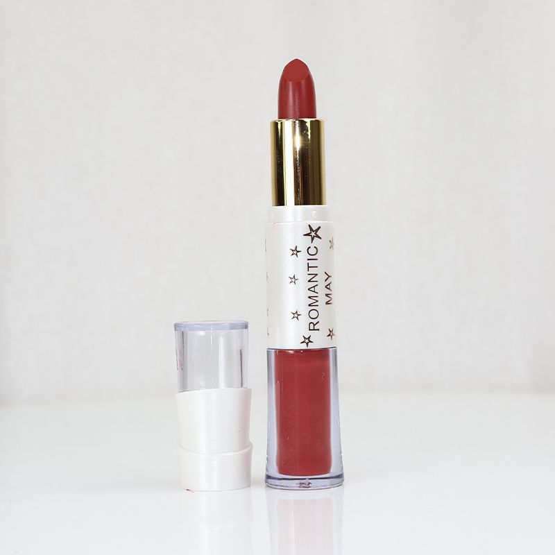Romantic May 2 In 1 Lipstick And Lip Gloss Vitamin E Long Lasting - American Brown (7)