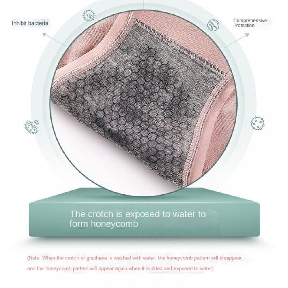 4 Pcs Cotton Underwear Antibacterial Mid Waist Panties - Multicolor - Shop N Save