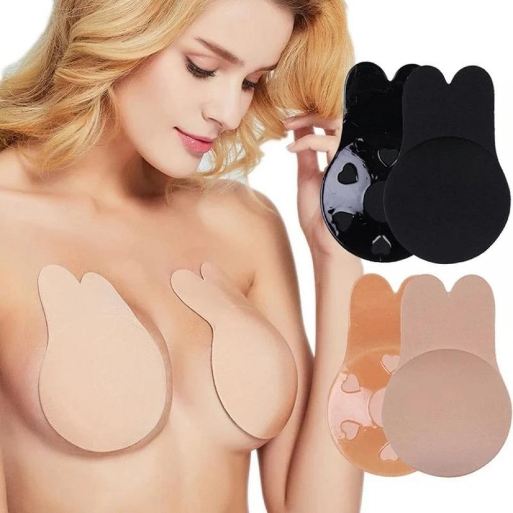 Chest Lifting Backless Push Up Silicone Adhesive Bra - Black - Shop N Save