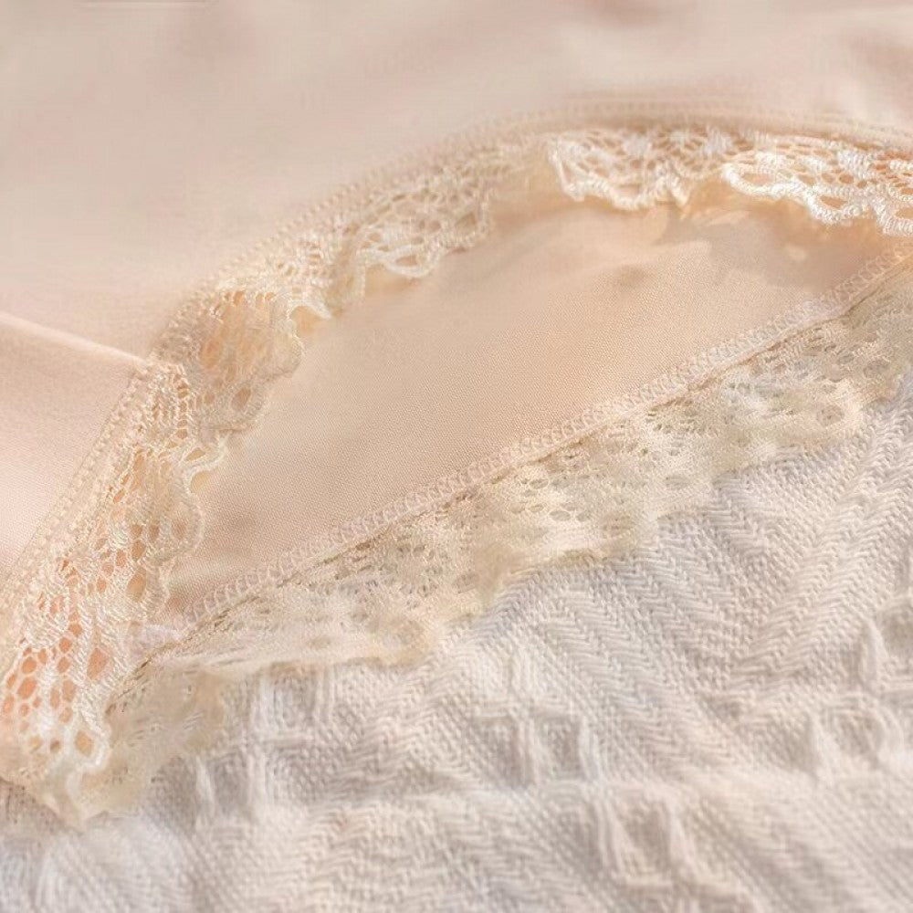 Mid-Waist Panties Stylish Soft Lace Underwear Women - Skin - Shop N Save