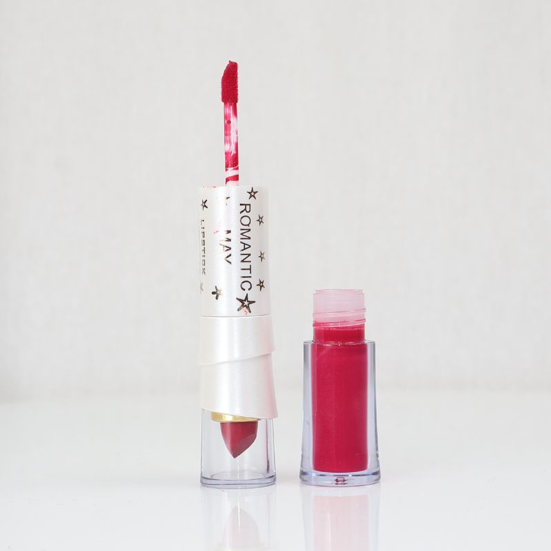 Romantic May 2 In 1 Lipstick And Lip Gloss Vitamin E Long Lasting - Jazz Berry Jam Pink (8)