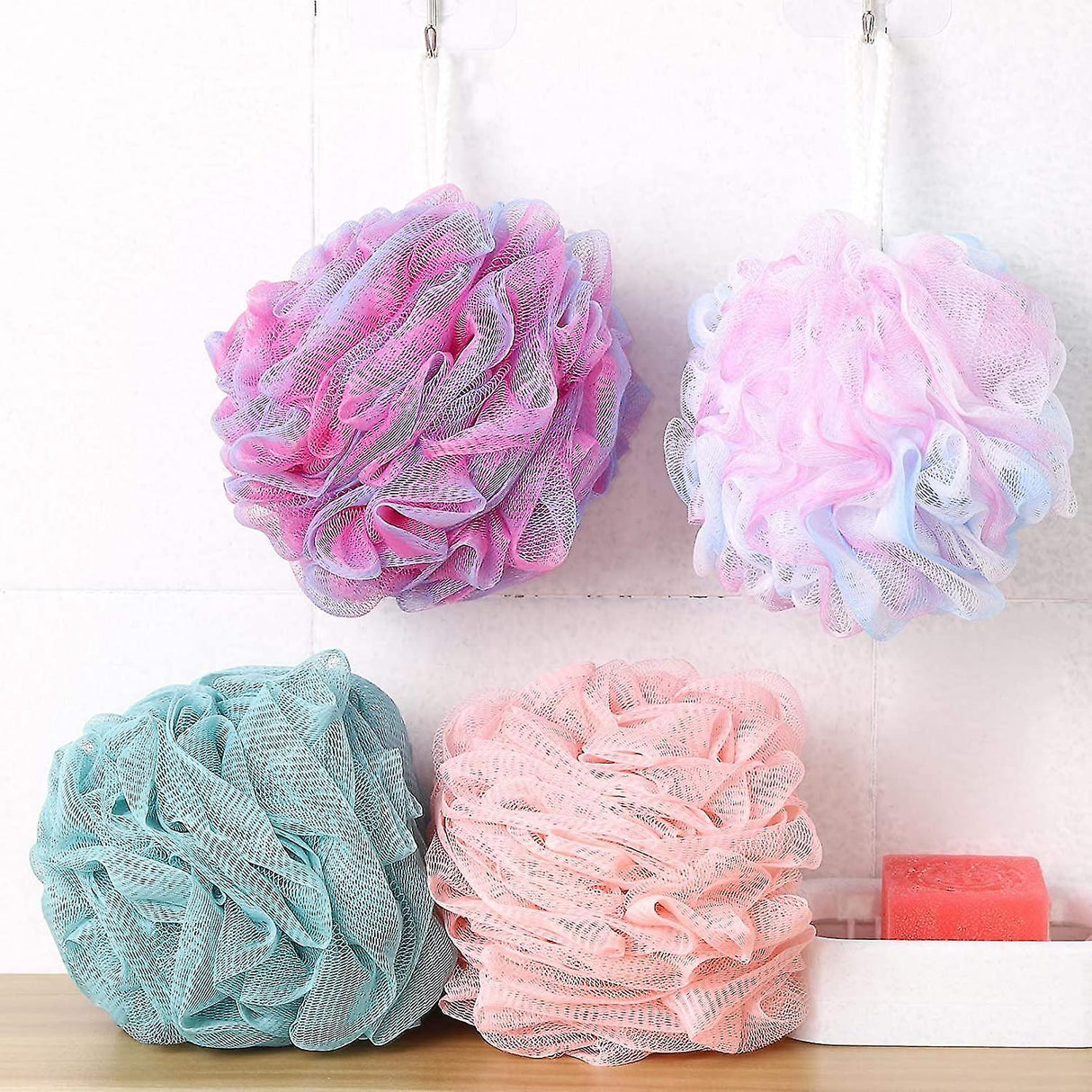 Shelter Pink Bath Sponge: Super Soft, Fluffy Puffy Loofah - Shop N Save