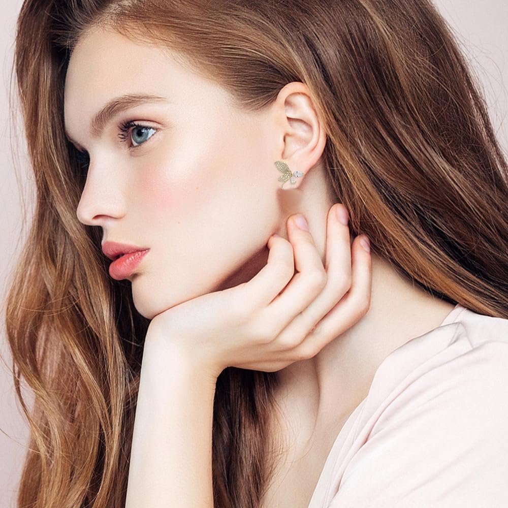 Diamond Stud Hamme Hoop Earrings: Fashionable Women's Jewelry - Shop N Save