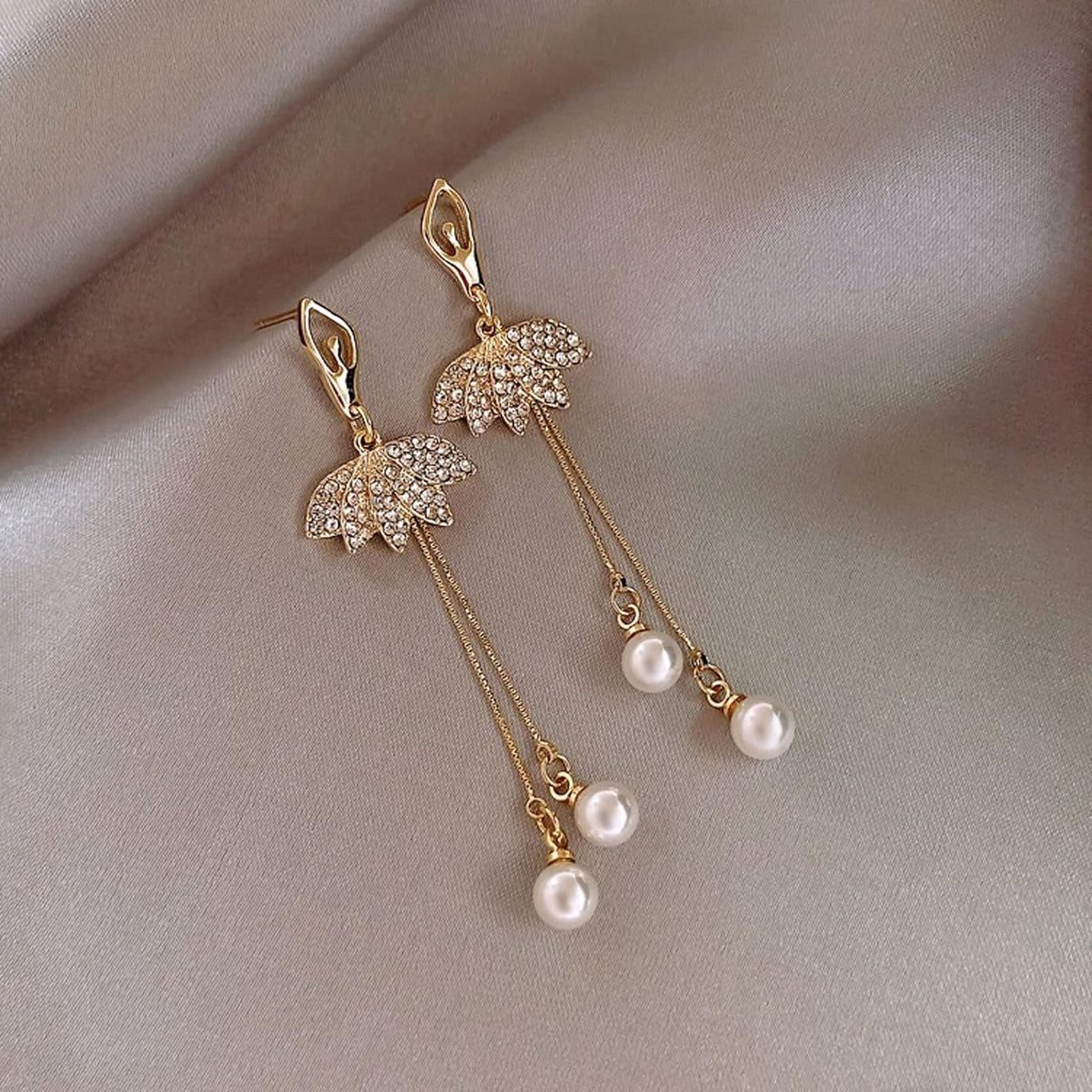 Gold Long Tassel Pearl Earrings: Elegant Women's Gift Jewelry - Shop N Save