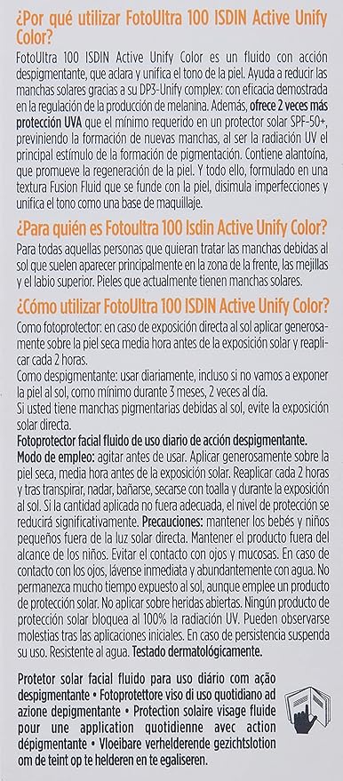 ISDIN FOTO ULTRA 100 ACTIVE SUNSCREEN UNIFY FUSION FLUID COLOR 50 ML - Shop N Save