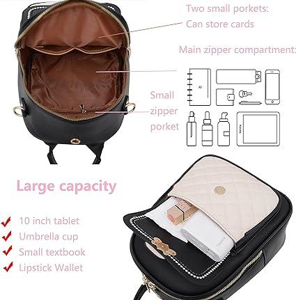 Quality Girls Casual Travel Versatile Backpack - Black - Shop N Save