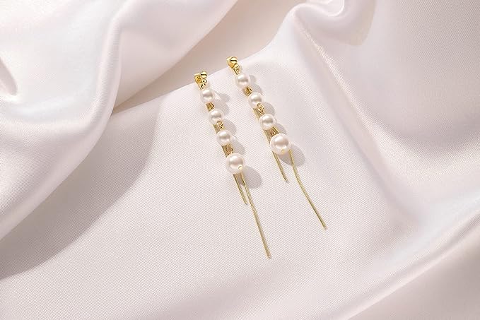 Pearl Patched Multi Layered Earrings Pair - Golden - Shop N Save