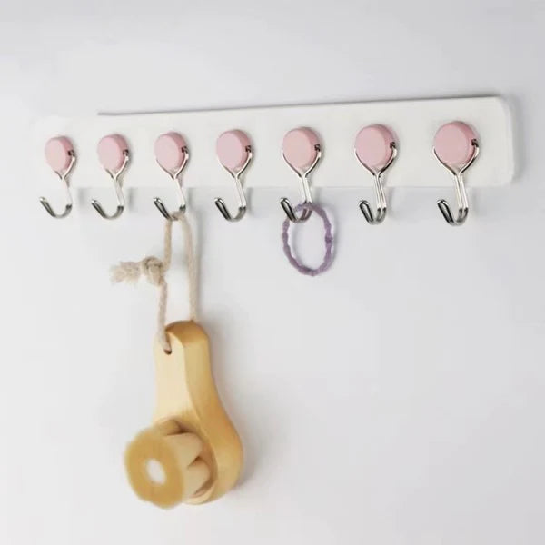 Kitchen Wall Shelf: Strong Hooks, Pink, Efficient Storage - Shop N Save