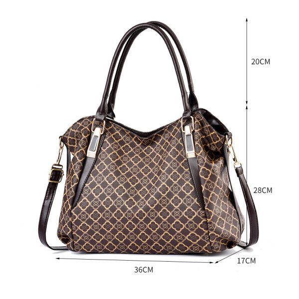 Large Capacity Handbag: Stylish, Synthetic Leather, Zip Closure - Shop N Save