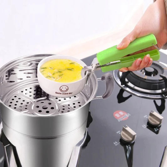 Stainless Steel Anti Scald Bowl Plate Clip Holder - Green - Shop N Save