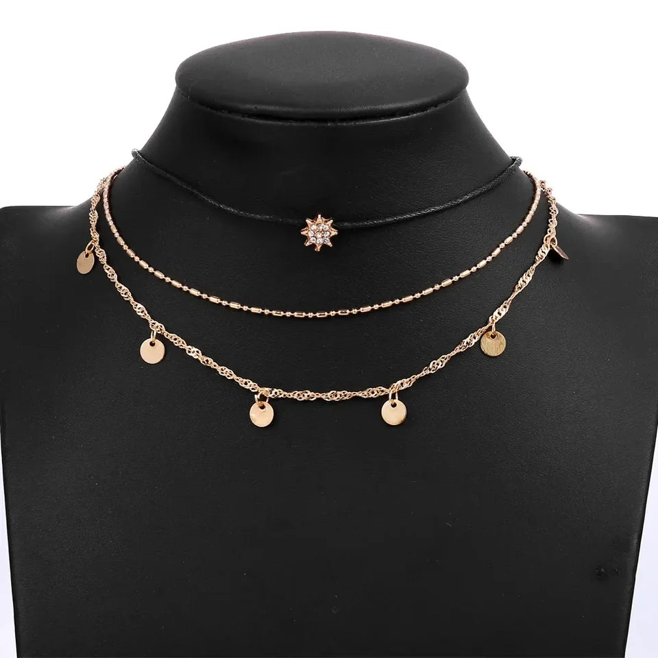 Three-Tier Star Pendant Choker: Fashionable Women's Jewelry - Shop N Save