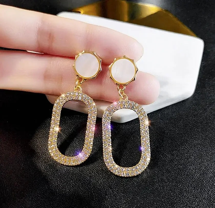 Exaggerated Oval Earrings: Korean & European Fashion Fusion - Shop N Save