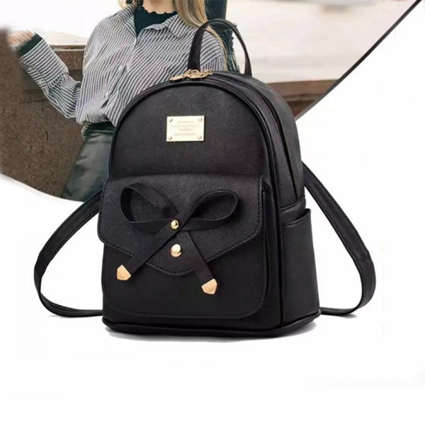 Stylish Black Bow Backpack Spacious with Multiple Compartments for Girls - Shop N Save