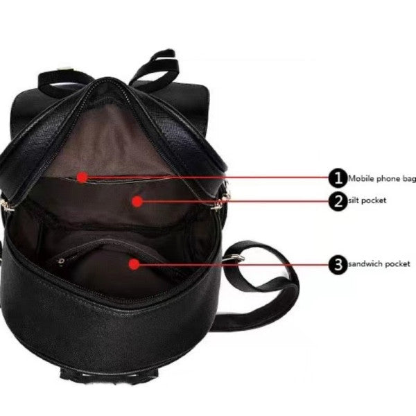 Stylish Black Bow Backpack Spacious with Multiple Compartments for Girls - Shop N Save