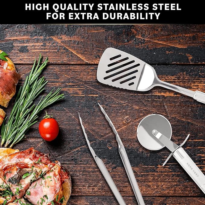 Collins 54 PCs Stainless Steel Kitchen Utensils Set - Nonstick Stainless Steel Cooking Utensils Set - Heat Resistant Kitchen Essentials & Metal Kitchen Gadgets