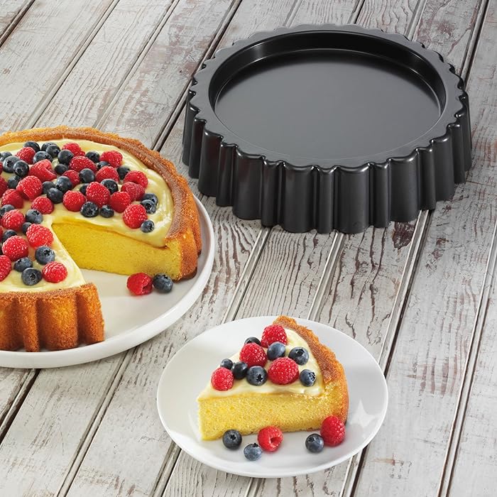 Metallic Professional Non-Stick Mary Ann Cake Pan / Sponge Flan Tin, 27 cm (10.5