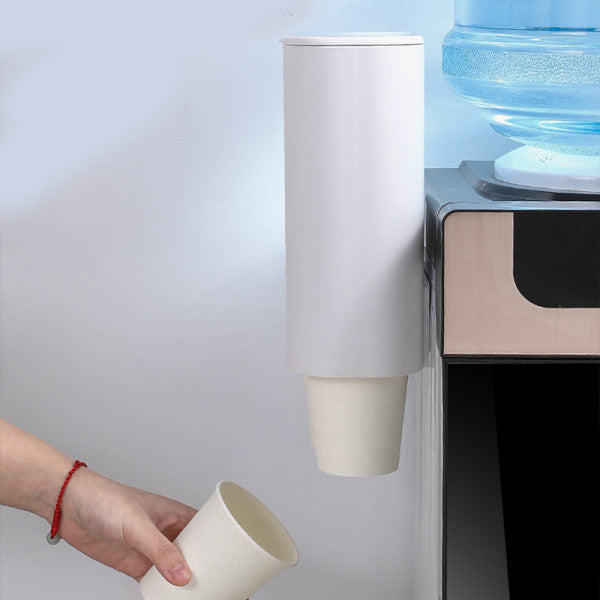 Premium White Paper Cup Dispenser Easy Adhesive Installation Durable PVC Material Ideal for Any Space Storage and Living Solution - Shop N Save