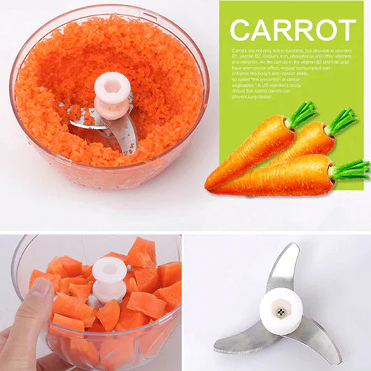 Stainless Steel Blade Manual Vegetable Chopping Bowl - Pink - Shop N Save