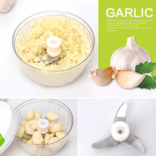 Stainless Steel Blade Manual Vegetable Chopping Bowl - Pink - Shop N Save