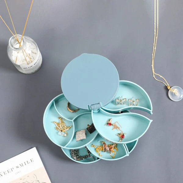 Multi Layer Rotating Jewellery Storage Box - Blue - Shop N Save