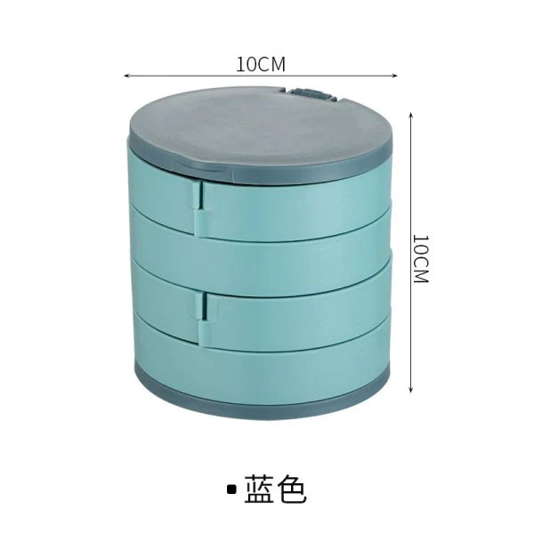 Multi Layer Rotating Jewellery Storage Box - Blue - Shop N Save