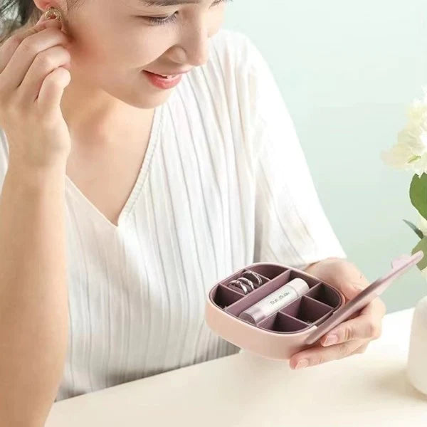 Mini Jewelry Organizer Storage Box With Mirror - Pink - Shop N Save