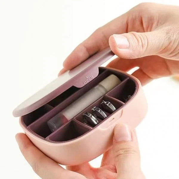 Mini Jewelry Organizer Storage Box With Mirror - Pink - Shop N Save