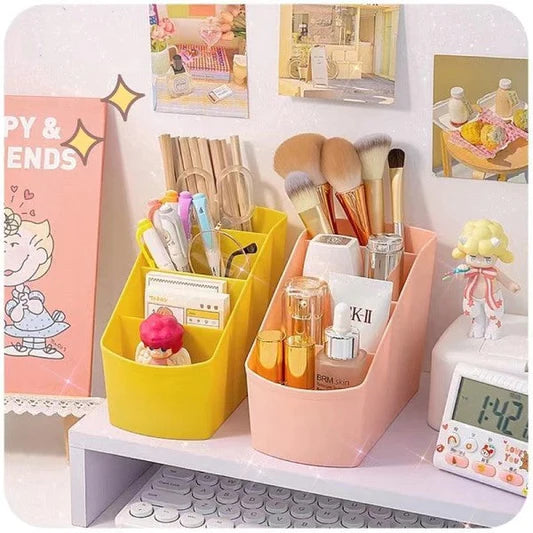 4 Grid Multifunctional Desktop Storage Box Holder - Yellow - Shop N Save