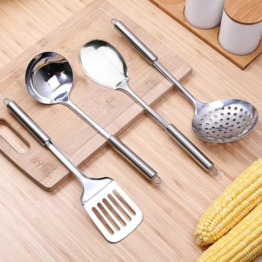 4 Pieces Stainless Steel Kitchen Utensil Spatula Set - Silver - Shop N Save