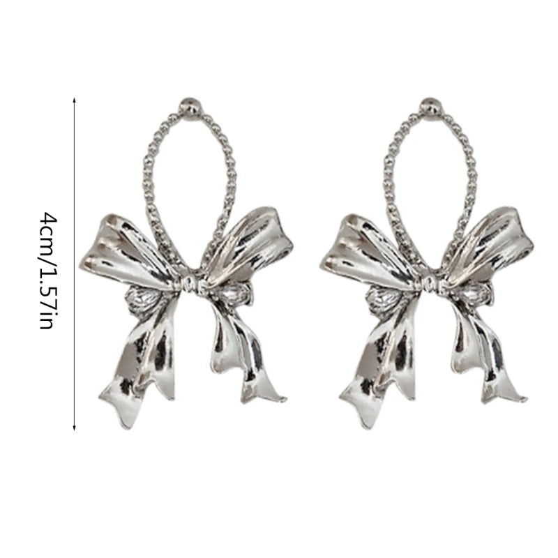 Elegant Bow Dangle Earrings: Exquisite Bowknot Design for Women. - Shop N Save