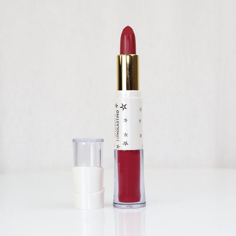 Romantic May 2 In 1 Lipstick And Lip Gloss Vitamin E Long Lasting - Dark Pink (9)