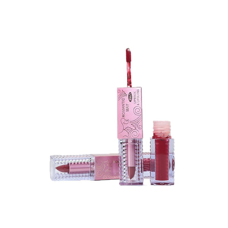 Romantic May Lip Gloss 2 In 1 Lipstick - Rouge (9)