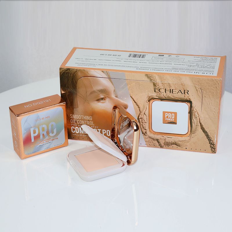 1 Pcs L'chear Smoothing Oil Control Pro All Day Stay Compact Face Powder - Matte -Glitter Bashful 1171 & Tissue Pink 1163 (1)