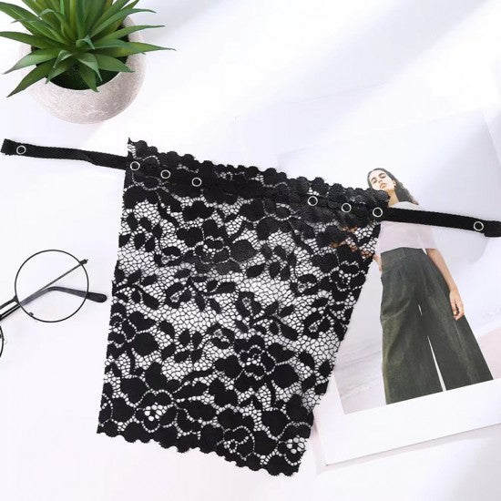 Anti Peep Invisible Bra Women Quick Easy Clip-On Lace Black